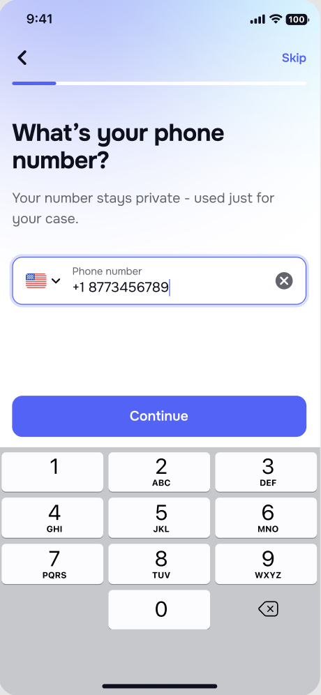 Client portal contact details update step