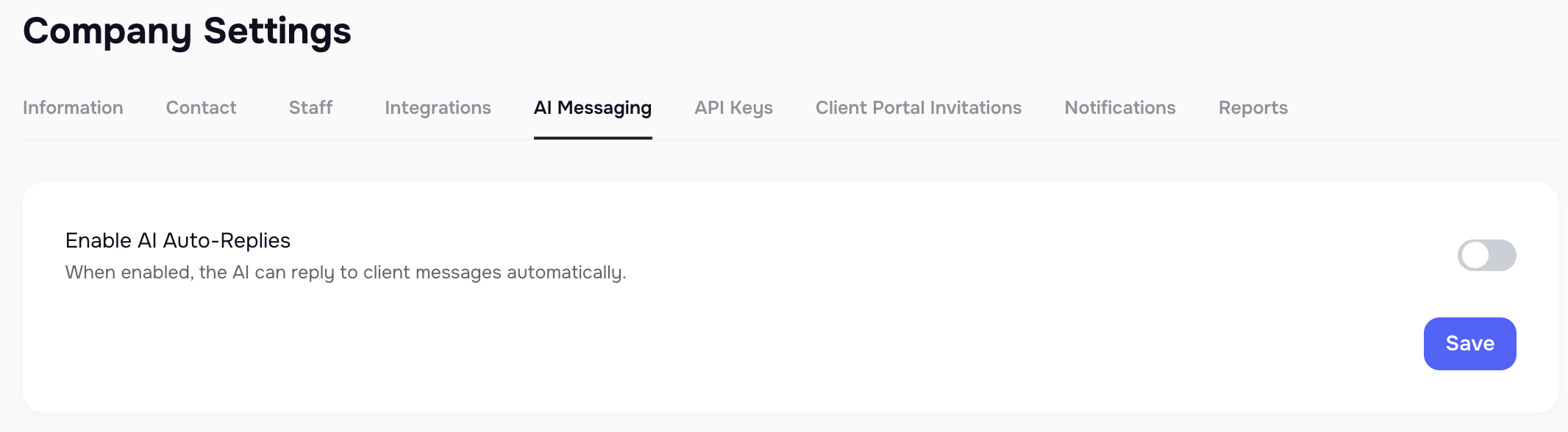 AI Messaging Agent interface showing smart assistant features