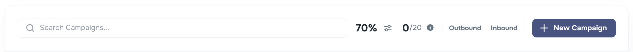 Inbound Call Concurrency Rate switcher in AI Campaigns tab