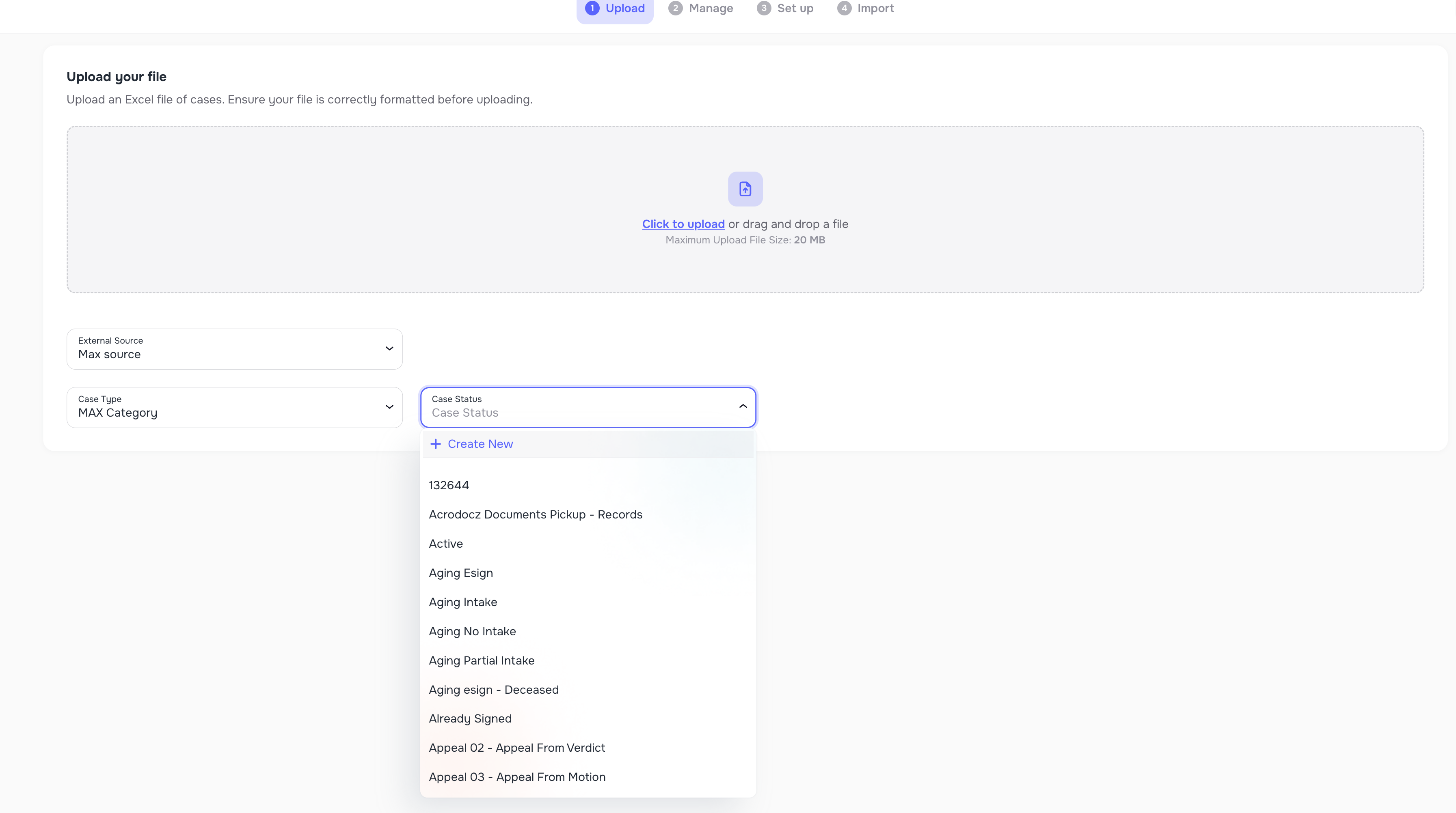 Import create custom External Source values during upload