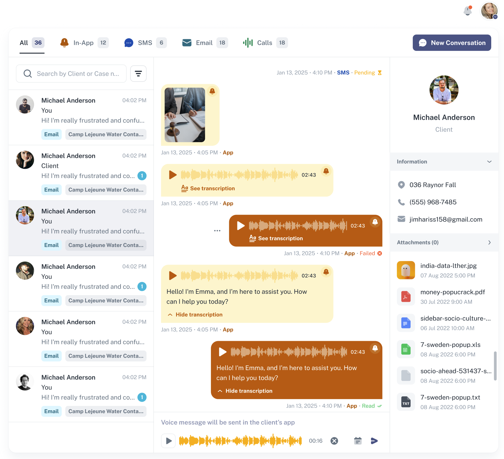 Voice note recording in chat on web and mobile