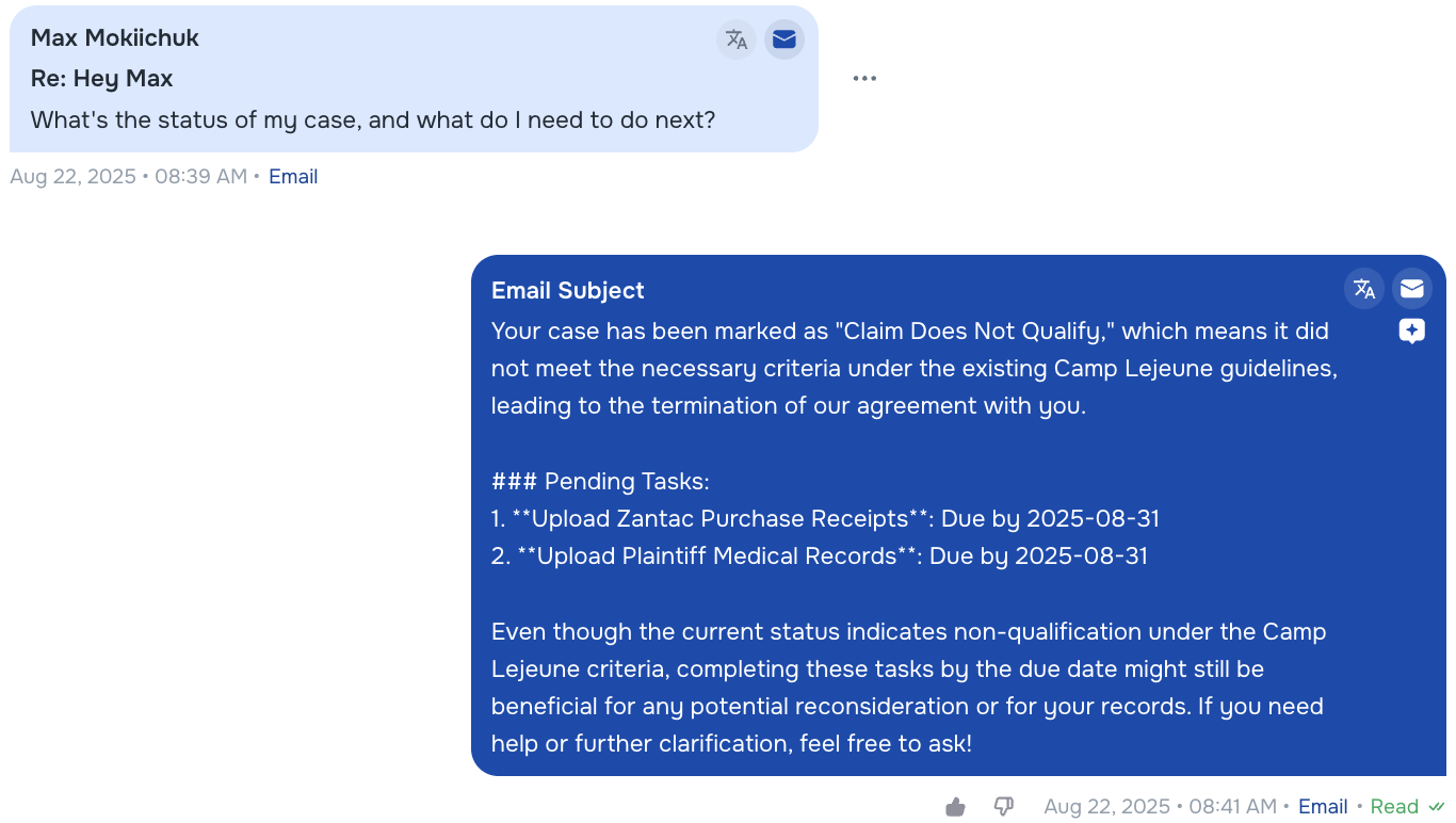 AI answering documents needed question