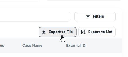 AI Campaign Calls screen with Export to File button