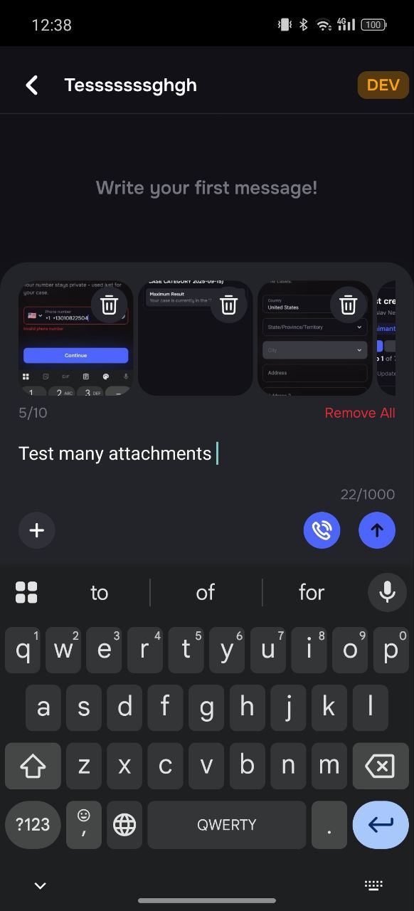 Multiple images in mobile chat conversation