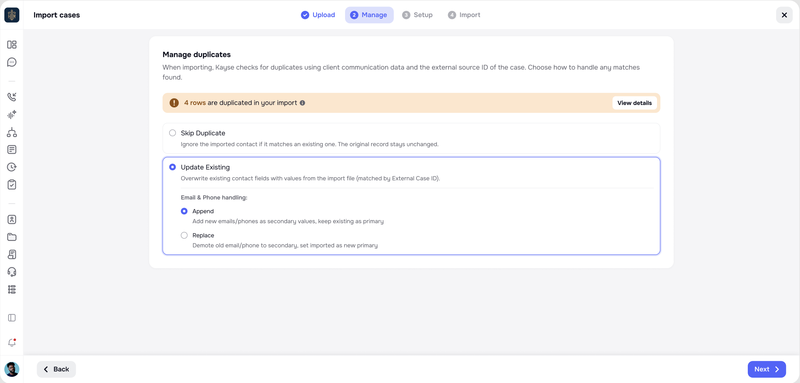 Imports tab in System Logs