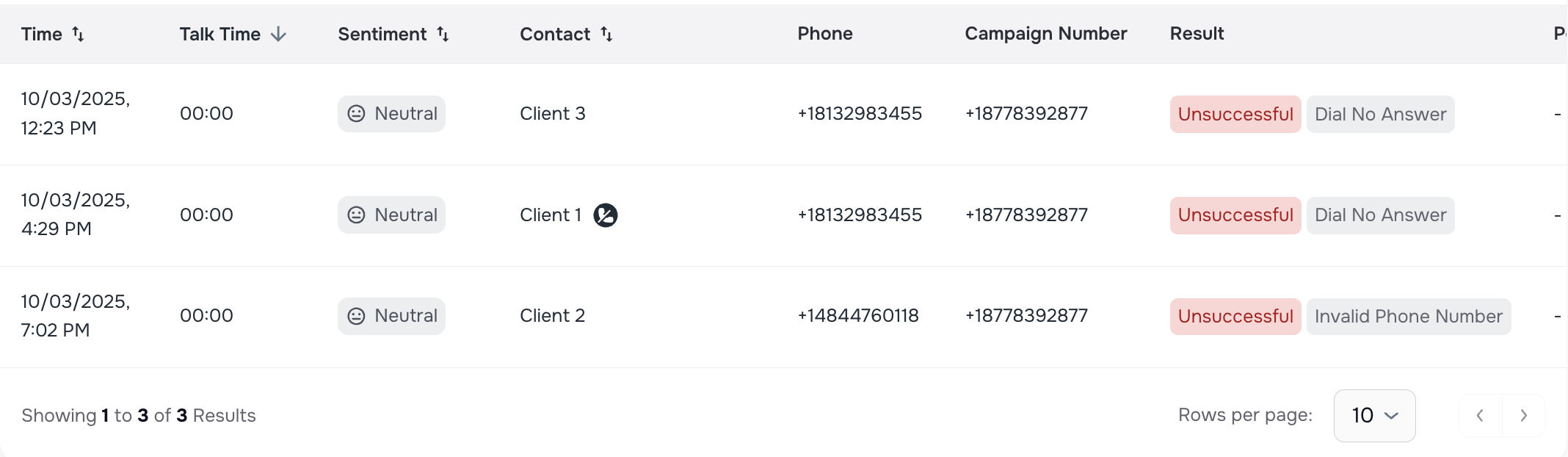 Opt-out icon on client profile