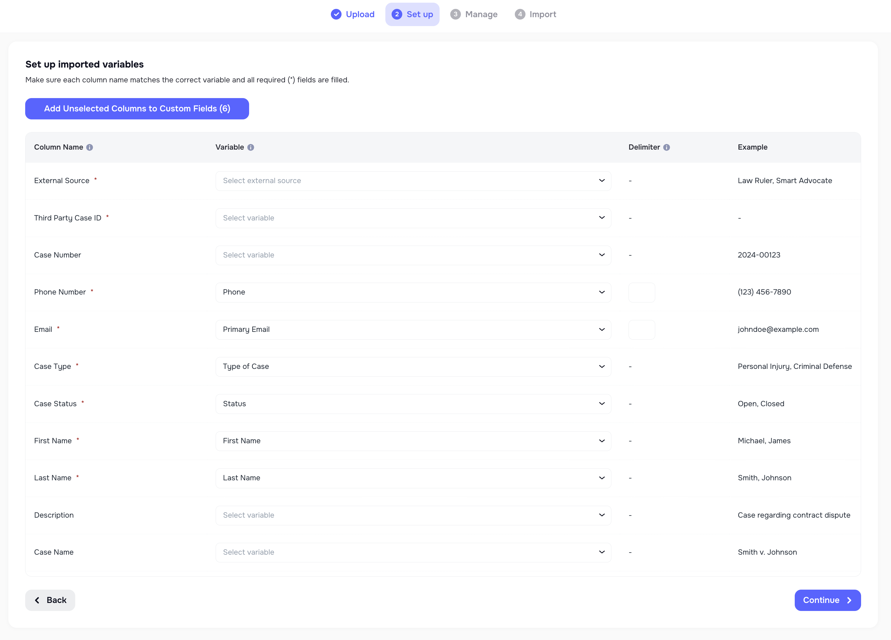 Importer data validation